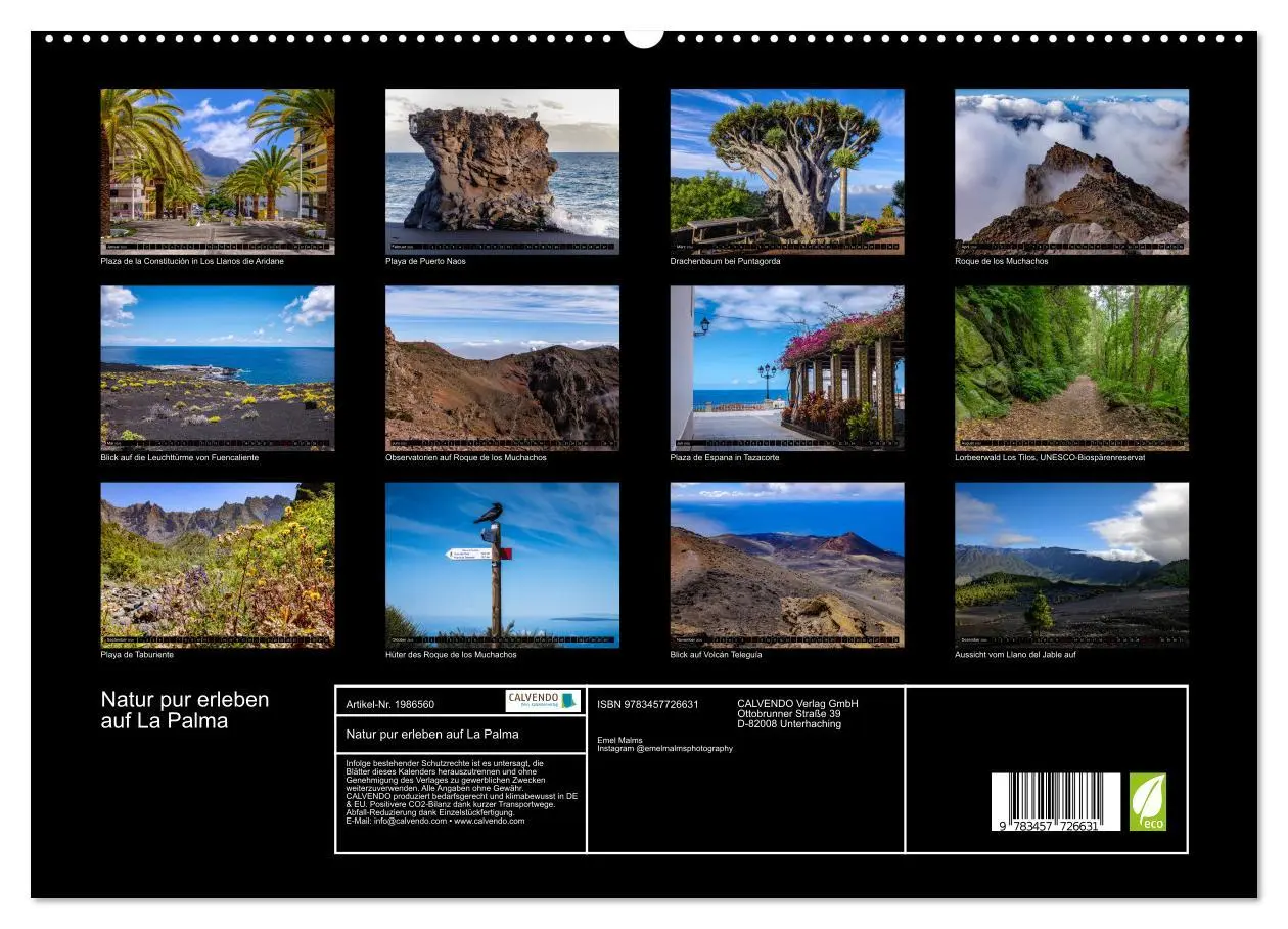 Bild: 9783457726631 | Natur pur erleben auf La Palma (hochwertiger Premium Wandkalender...