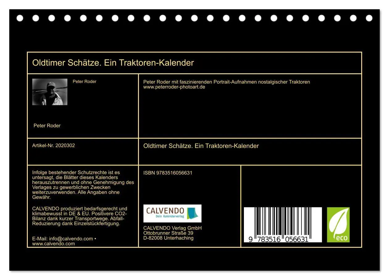 Bild: 9783516056631 | Oldtimer Schätze. Ein Traktoren-Kalender (Tischkalender 2026 DIN A5...
