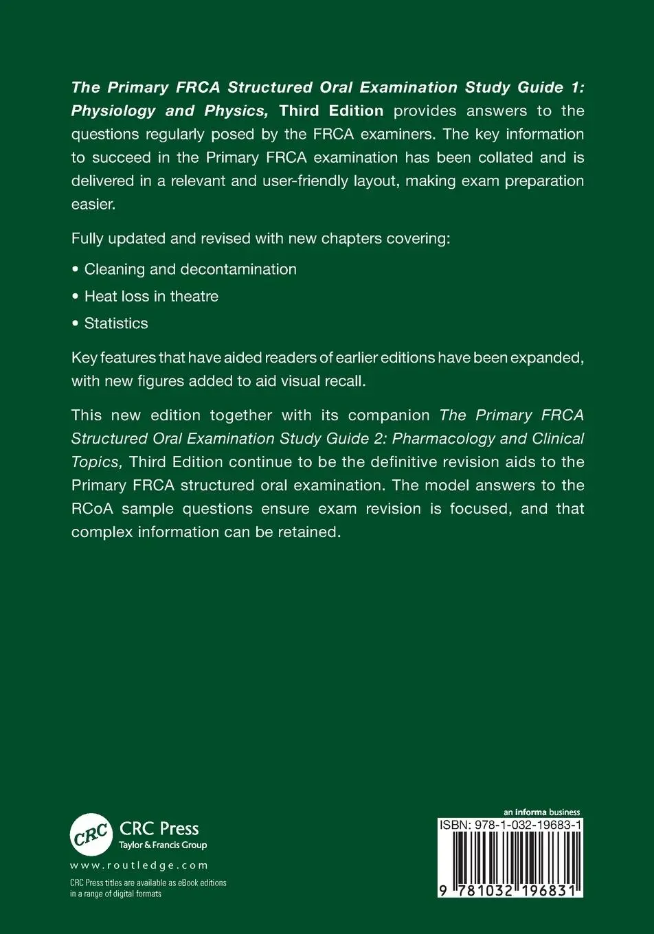 Rückseite: 9781032196831 | The Primary FRCA Structured Oral Examination Study Guide 1 | Buch