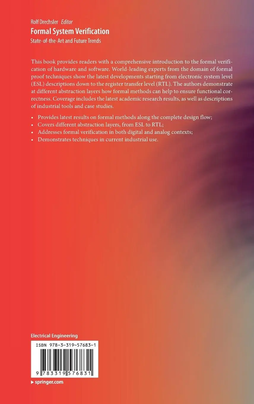 Rückseite: 9783319576831 | Formal System Verification | State-of the-Art and Future Trends | Buch