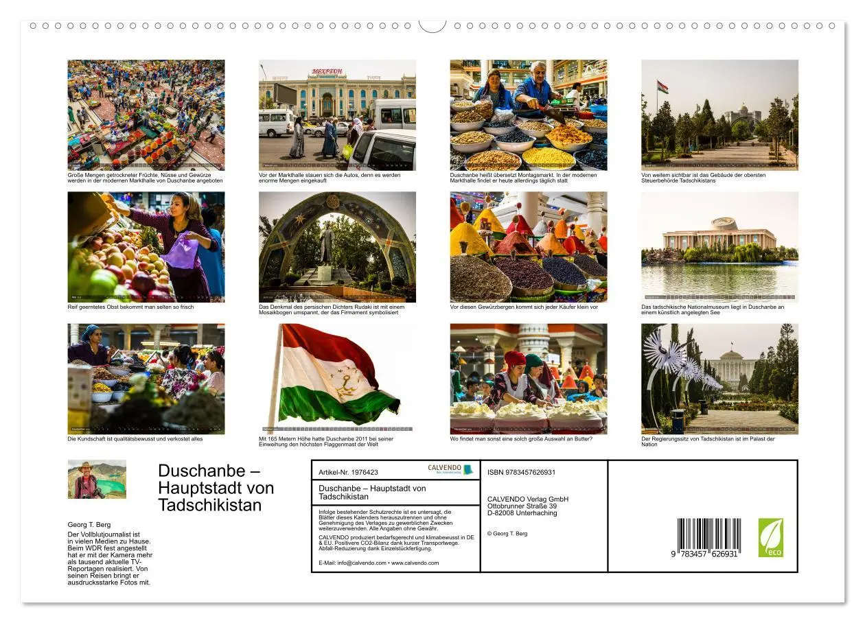 Bild: 9783457626931 | Duschanbe - Hauptstadt von Tadschikistan (Wandkalender 2026 DIN A2...