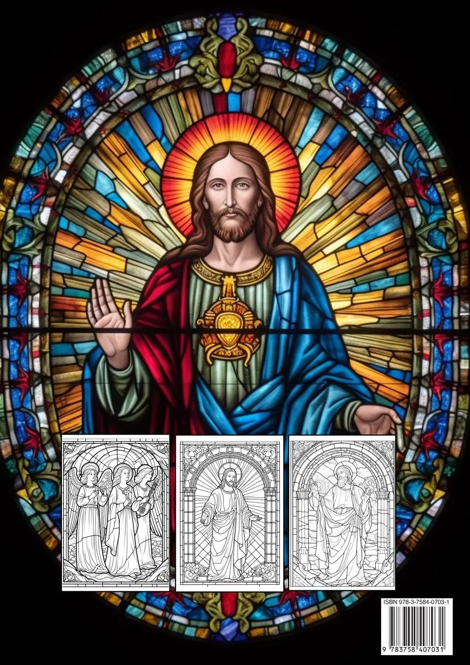 Rückseite: 9783758407031 | Church Windows Stain Glass Coloring Book for Adults | Publishing