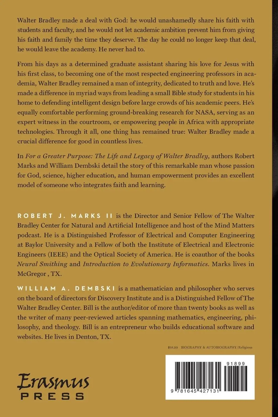 Rückseite: 9781645427131 | For a Greater Purpose | The Life and Legacy of Walter Bradley | Buch