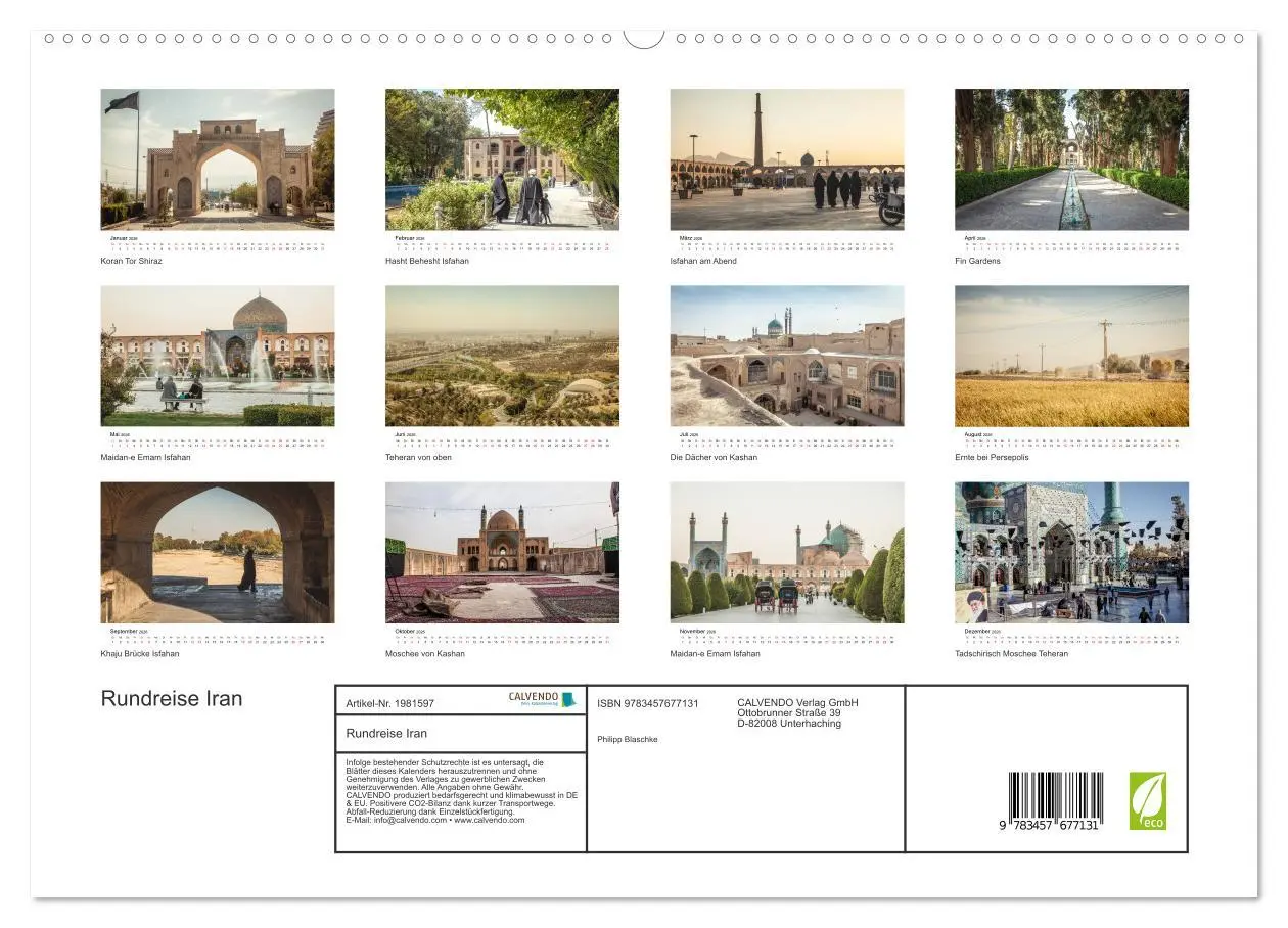 Bild: 9783457677131 | Rundreise Iran (hochwertiger Premium Wandkalender 2026 DIN A2...