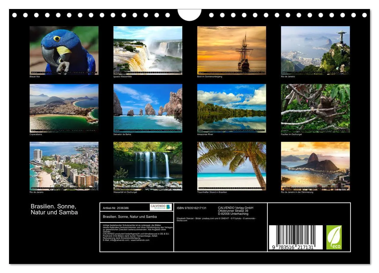 Bild: 9783516217131 | Brasilien. Sonne, Natur und Samba (Wandkalender 2026 DIN A4 quer),...