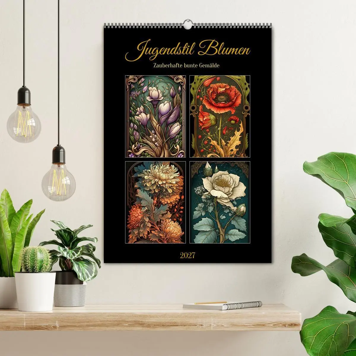 Bild: 9783569307131 | Jugendstil Blumen (Wandkalender 2027 DIN A2 hoch), CALVENDO...