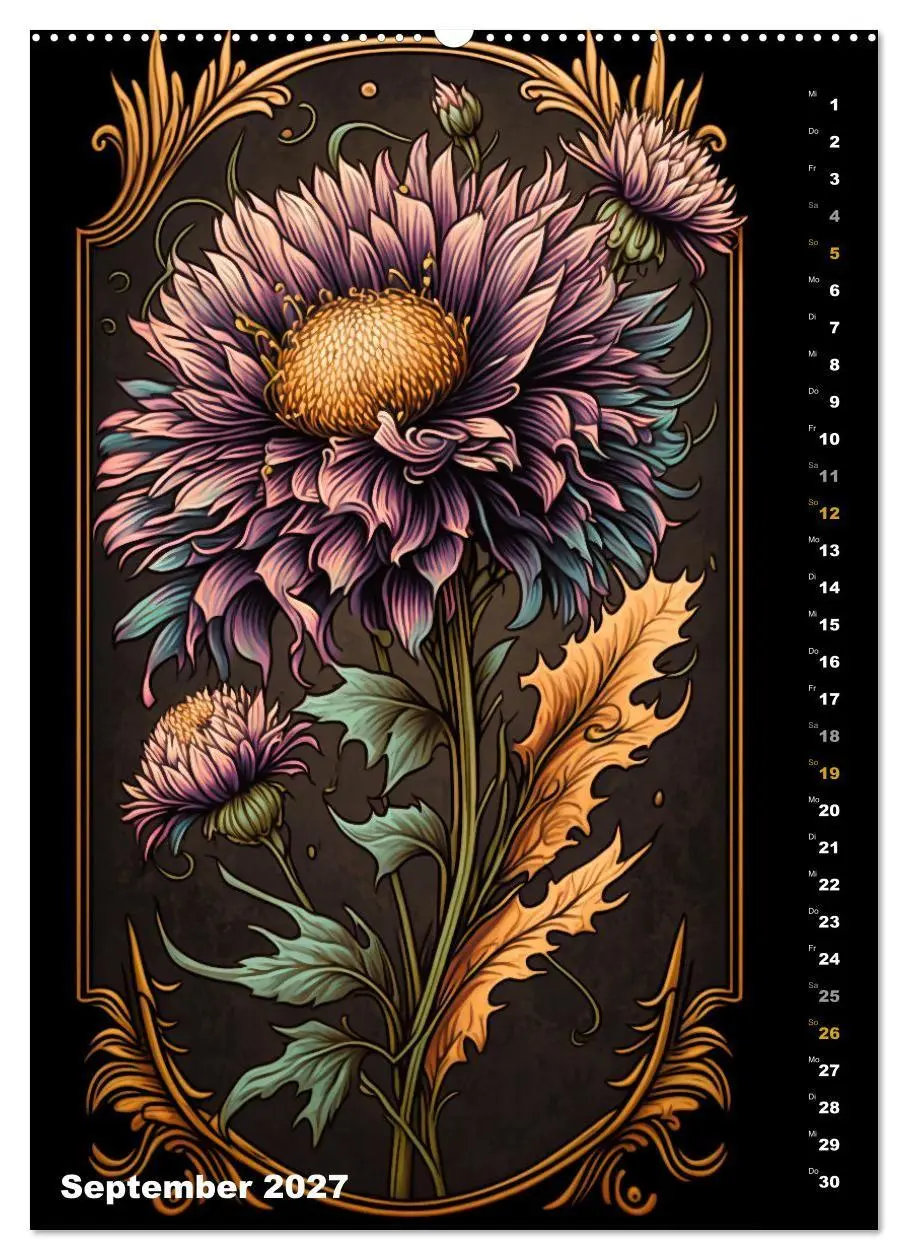 Bild: 9783569307131 | Jugendstil Blumen (Wandkalender 2027 DIN A2 hoch), CALVENDO...