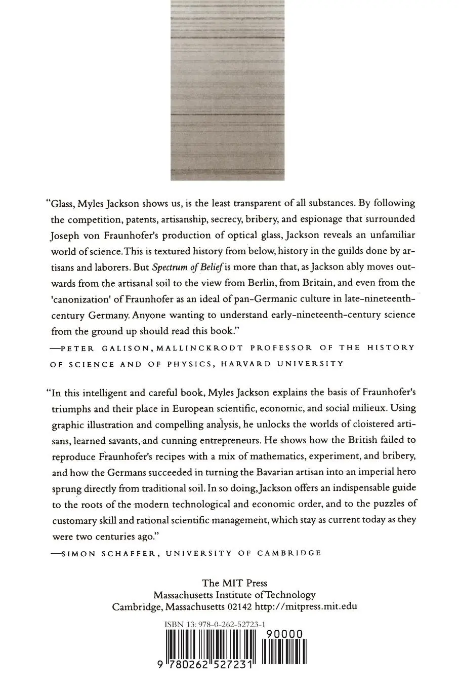 Rückseite: 9780262527231 | Spectrum of Belief | Myles W. Jackson | Taschenbuch | Englisch | 2000