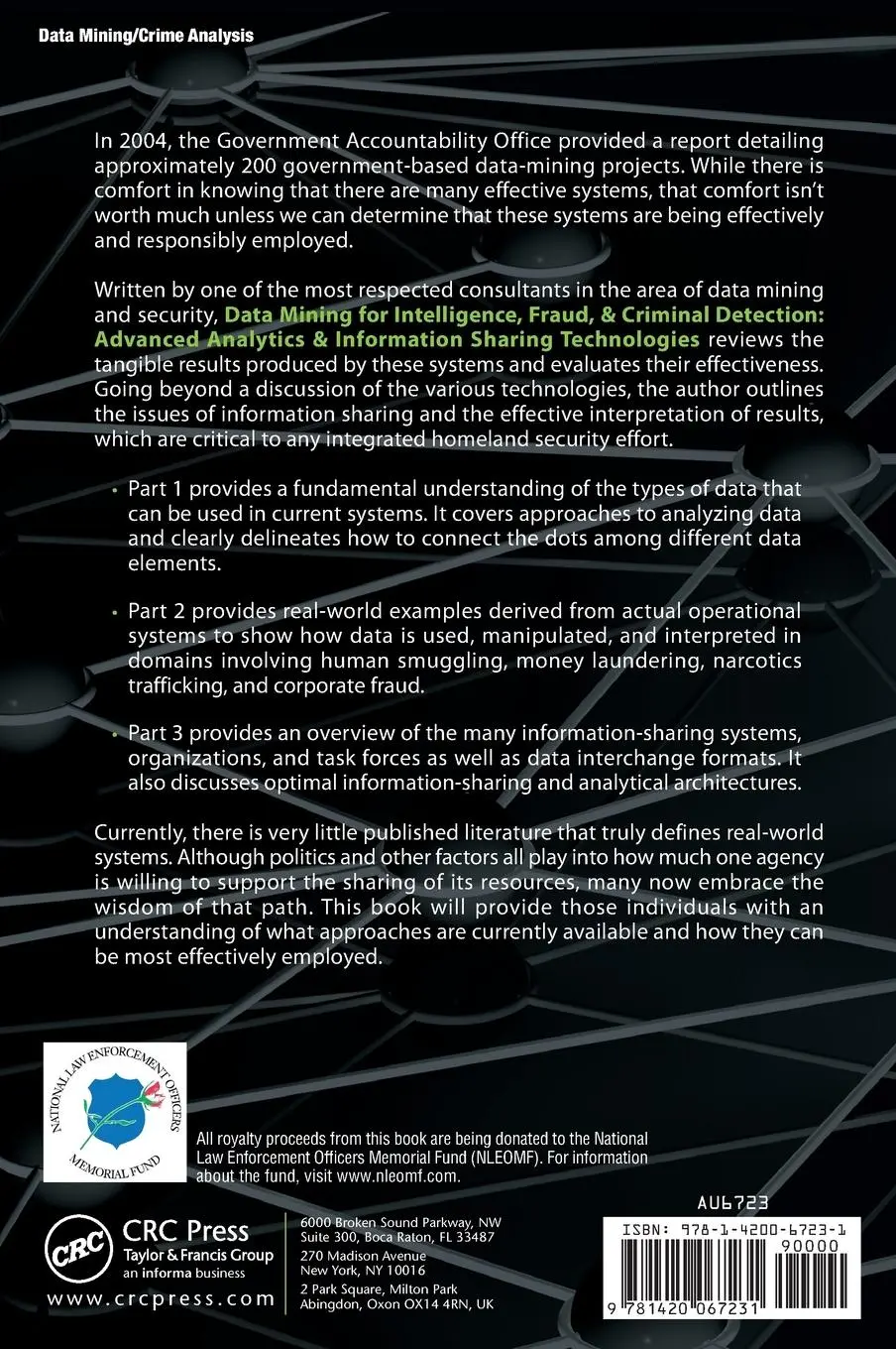 Rückseite: 9781420067231 | Data Mining for Intelligence, Fraud &amp; Criminal Detection | Westphal