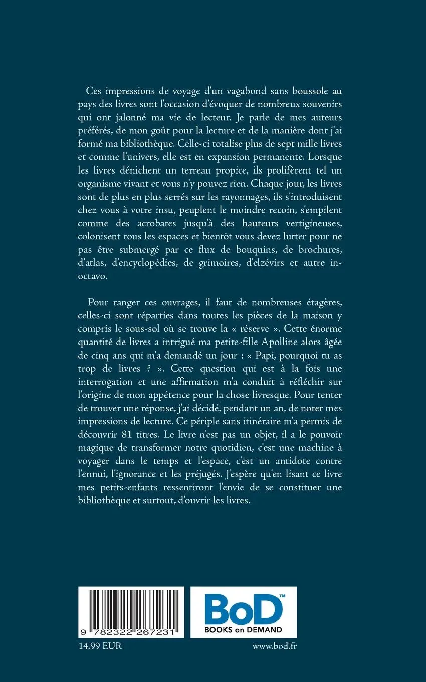 Rückseite: 9782322267231 | Un an de lecture | Voyage autour des livres | Gérard Legat | Buch