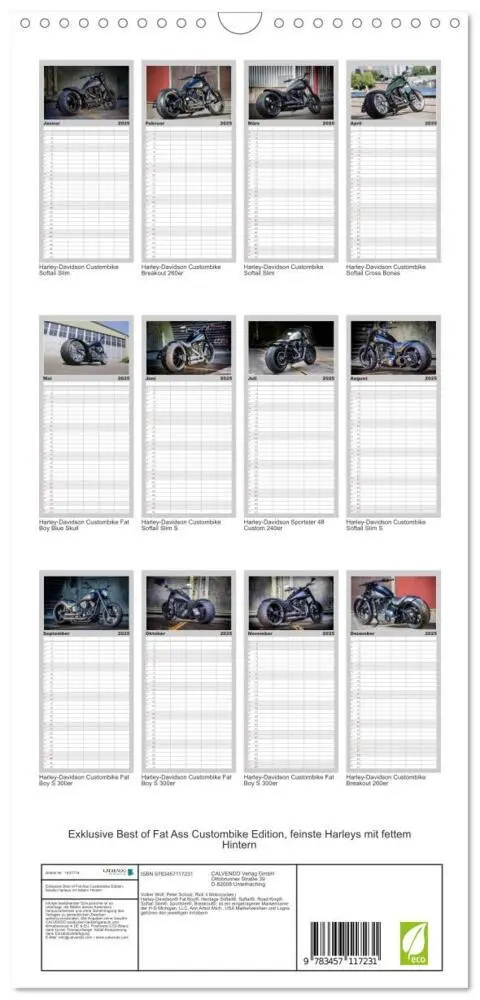 Bild: 9783457117231 | Familienplaner 2025 - Exklusive Best of Fat Ass Custombike Edition,...