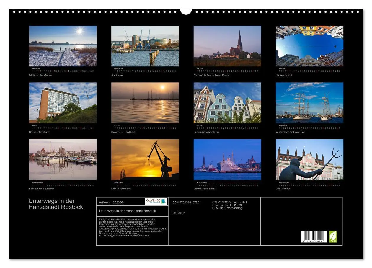 Bild: 9783516137231 | Unterwegs in der Hansestadt Rostock (Wandkalender 2026 DIN A2...