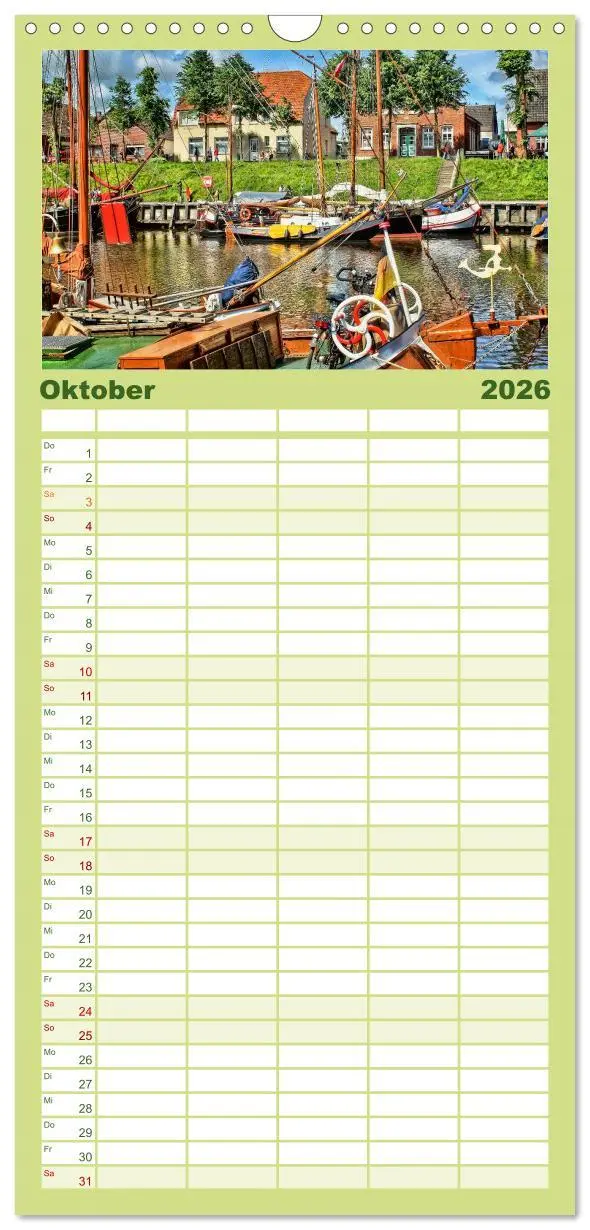 Bild: 9783516517231 | Familienplaner 2026 - Ostfriesland - Museumshafen Carolinensiel mit...