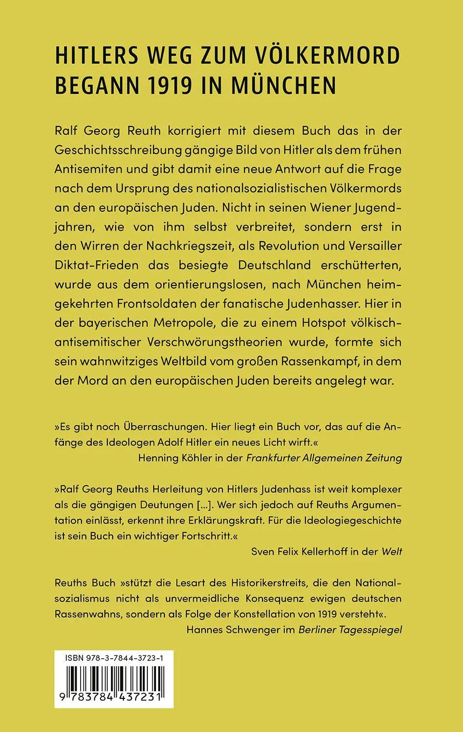 Bild: 9783784437231 | Hitlers Judenhass | Klischee und Wirklichkeit | Ralf Georg Reuth
