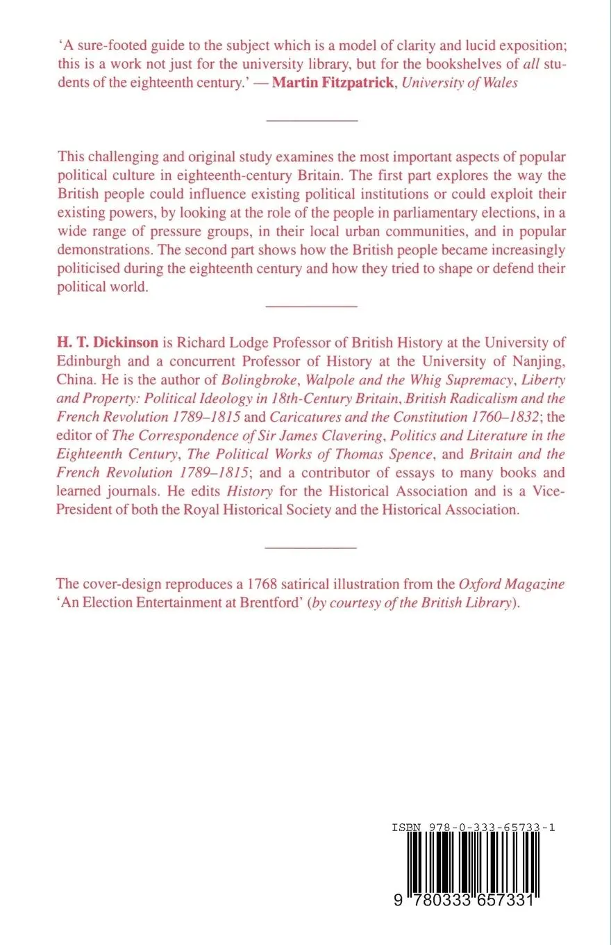 Rückseite: 9780333657331 | The Politics of the People in Eighteenth-Century Britain | Dickinson