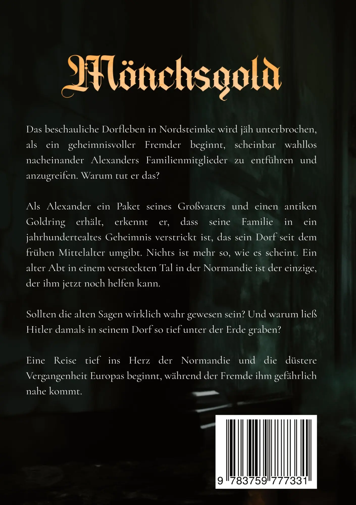 Rückseite: 9783759777331 | Mönchsgold | Wolfsburger Mythen | Richard Burg | Buch | 194 S. | 2024