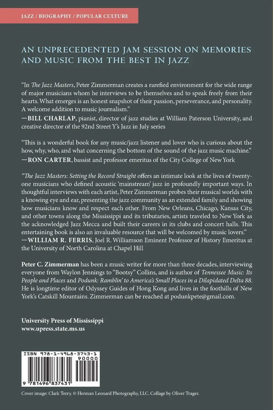 Rückseite: 9781496837431 | Jazz Masters | Setting the Record Straight | Peter C Zimmerman | Buch