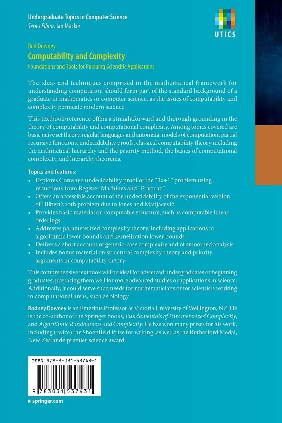 Rückseite: 9783031537431 | Computability and Complexity | Rod Downey | Taschenbuch | xxviii