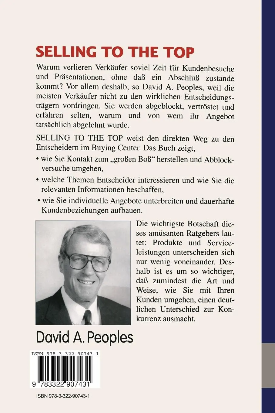 Rückseite: 9783322907431 | Selling to the Top | Wie Sie direkt an Entscheidungsträger verkaufen