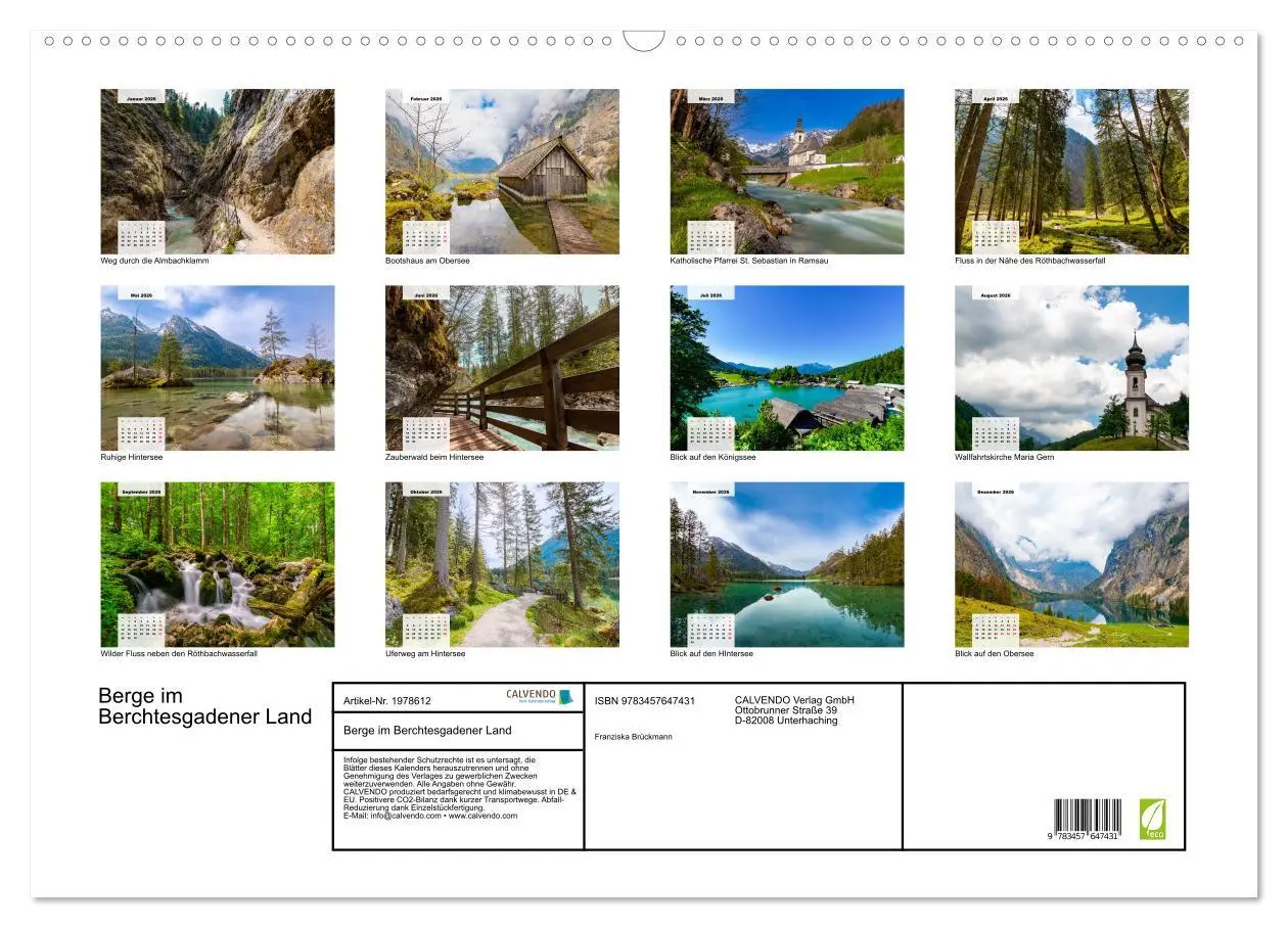 Bild: 9783457647431 | Berge im Berchtesgadener Land (Wandkalender 2026 DIN A2 quer),...