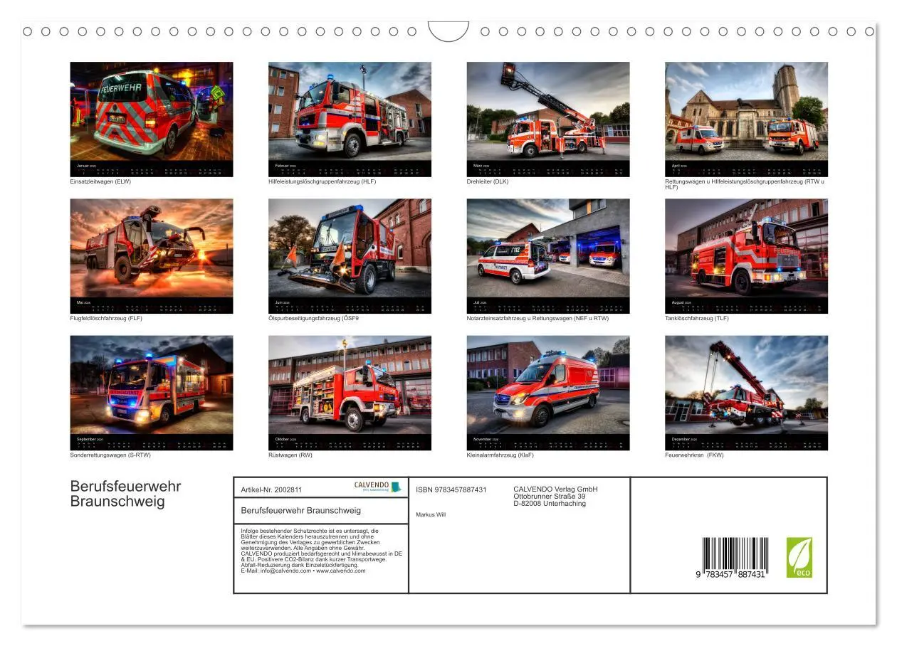 Bild: 9783457887431 | Berufsfeuerwehr Braunschweig (Wandkalender 2026 DIN A3 quer),...
