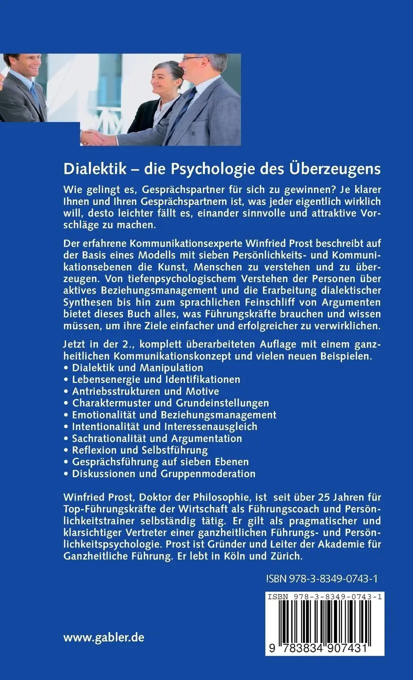 Rückseite: 9783834907431 | Dialektik - die Psychologie des Überzeugens | Winfried Prost | Buch