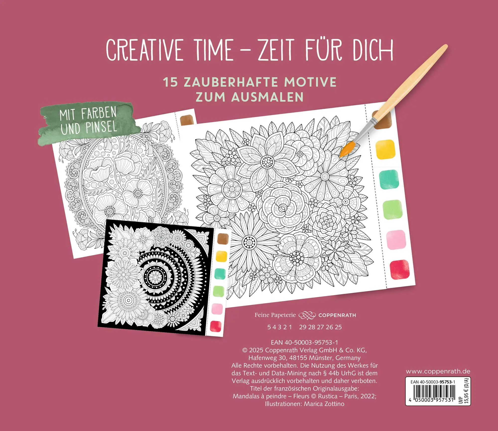 Rückseite: 4050003957531 | Aquarell-Glück. Blütenzauber | Marica Zottino | Taschenbuch | 30 S.