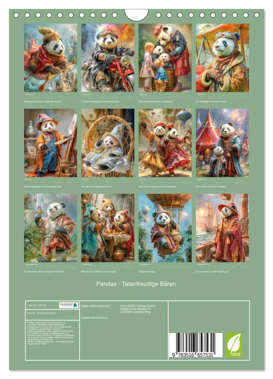 Bild: 9783516657531 | Pandas - Tatenfreudige Bären (Wandkalender 2026 DIN A4 hoch),...