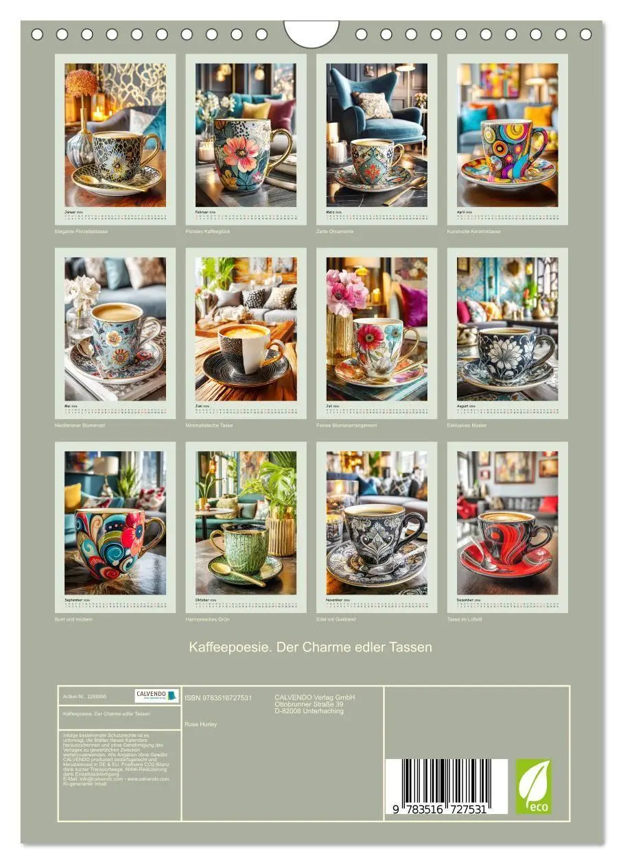 Bild: 9783516727531 | Kaffeepoesie. Der Charme edler Tassen (Wandkalender 2026 DIN A4...