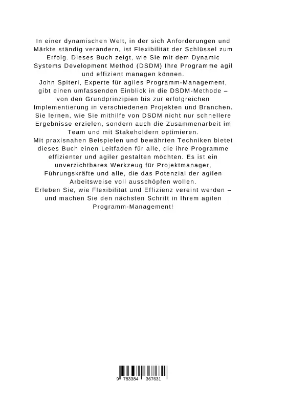 Bild: 9783384367631 | Agiles Programm-Management mit DSDM: Flexibilität und Effizienz...
