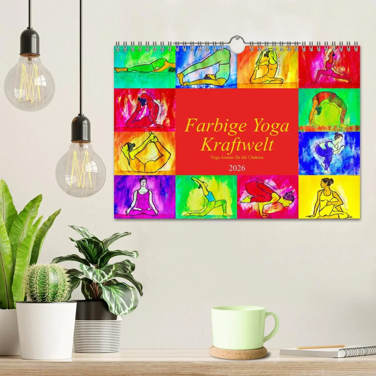 Bild: 9783457937631 | Farbige Yoga Kraftwelt - Yoga Asanas für die Chakren (Wandkalender...