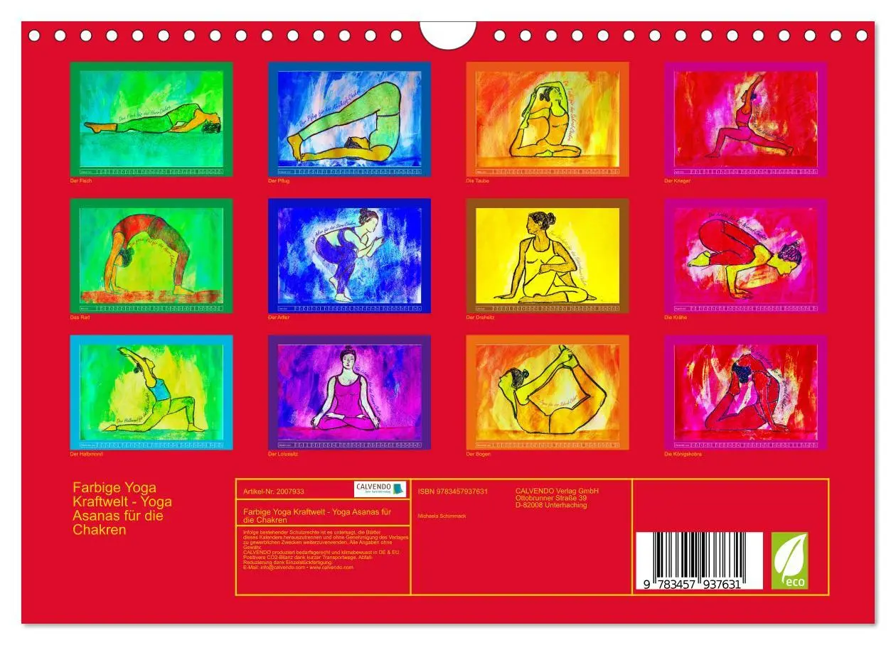 Bild: 9783457937631 | Farbige Yoga Kraftwelt - Yoga Asanas für die Chakren (Wandkalender...