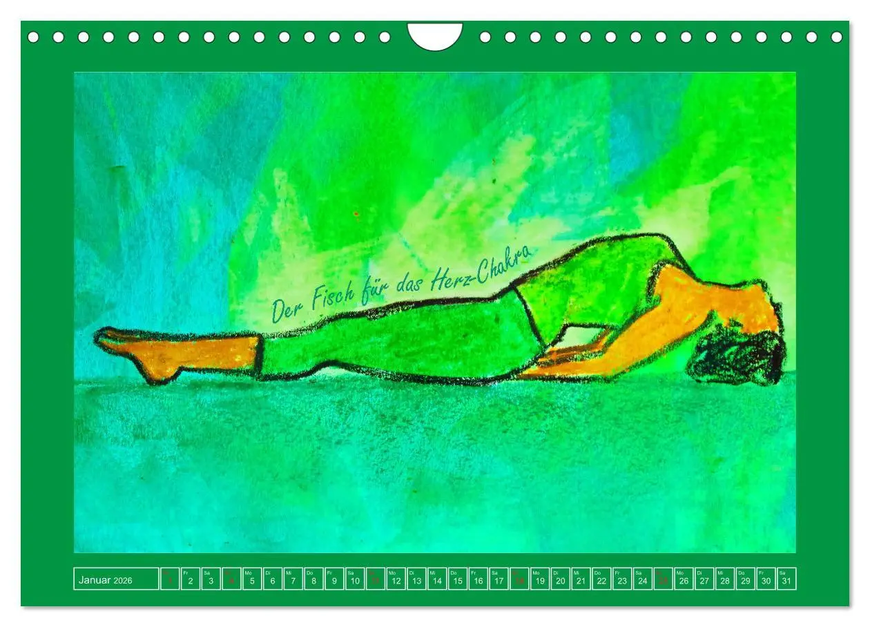 Bild: 9783457937631 | Farbige Yoga Kraftwelt - Yoga Asanas für die Chakren (Wandkalender...
