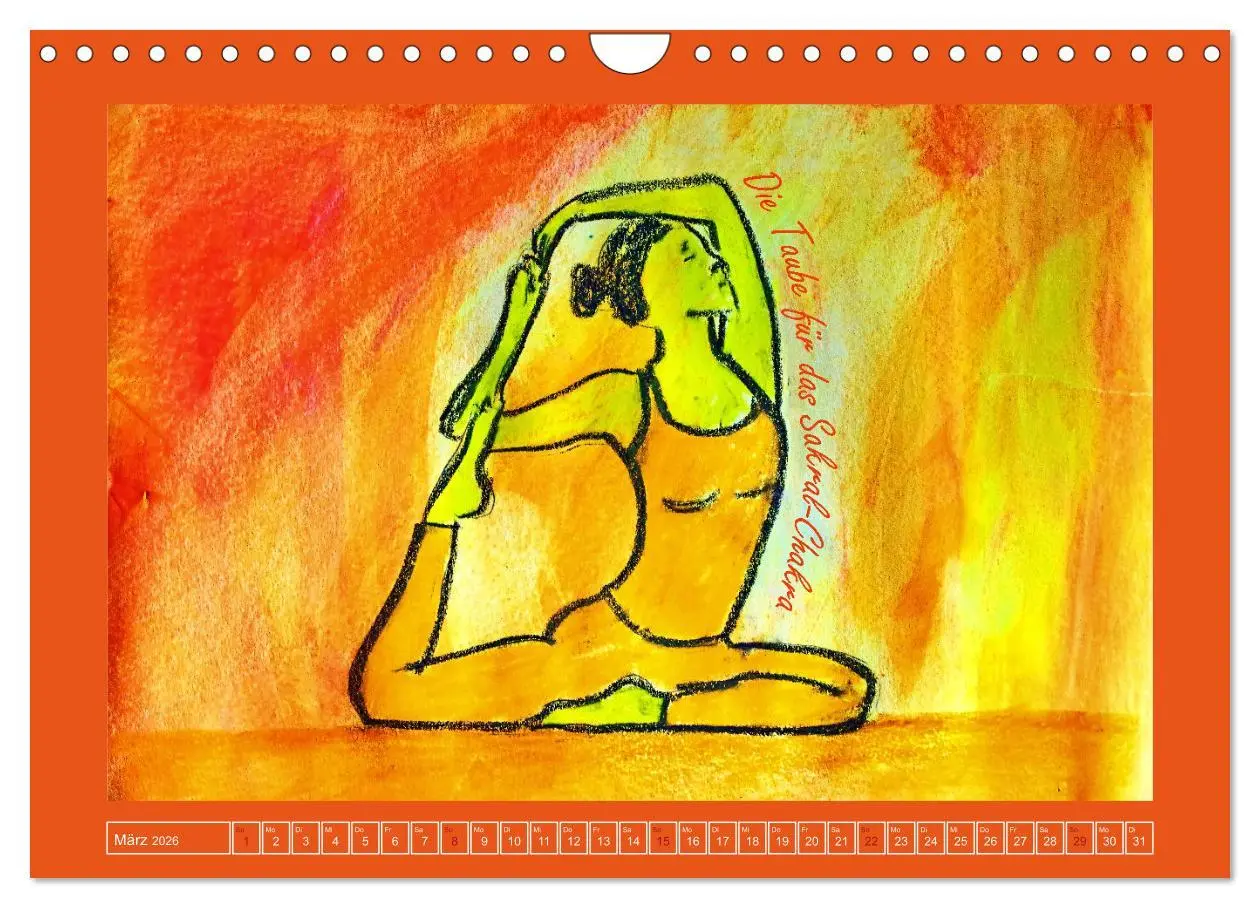Bild: 9783457937631 | Farbige Yoga Kraftwelt - Yoga Asanas für die Chakren (Wandkalender...