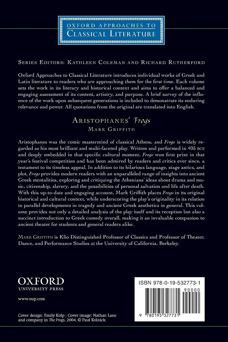 Rückseite: 9780195327731 | Aristophanes' Frogs | Mark Griffith | Taschenbuch | Englisch | 2012