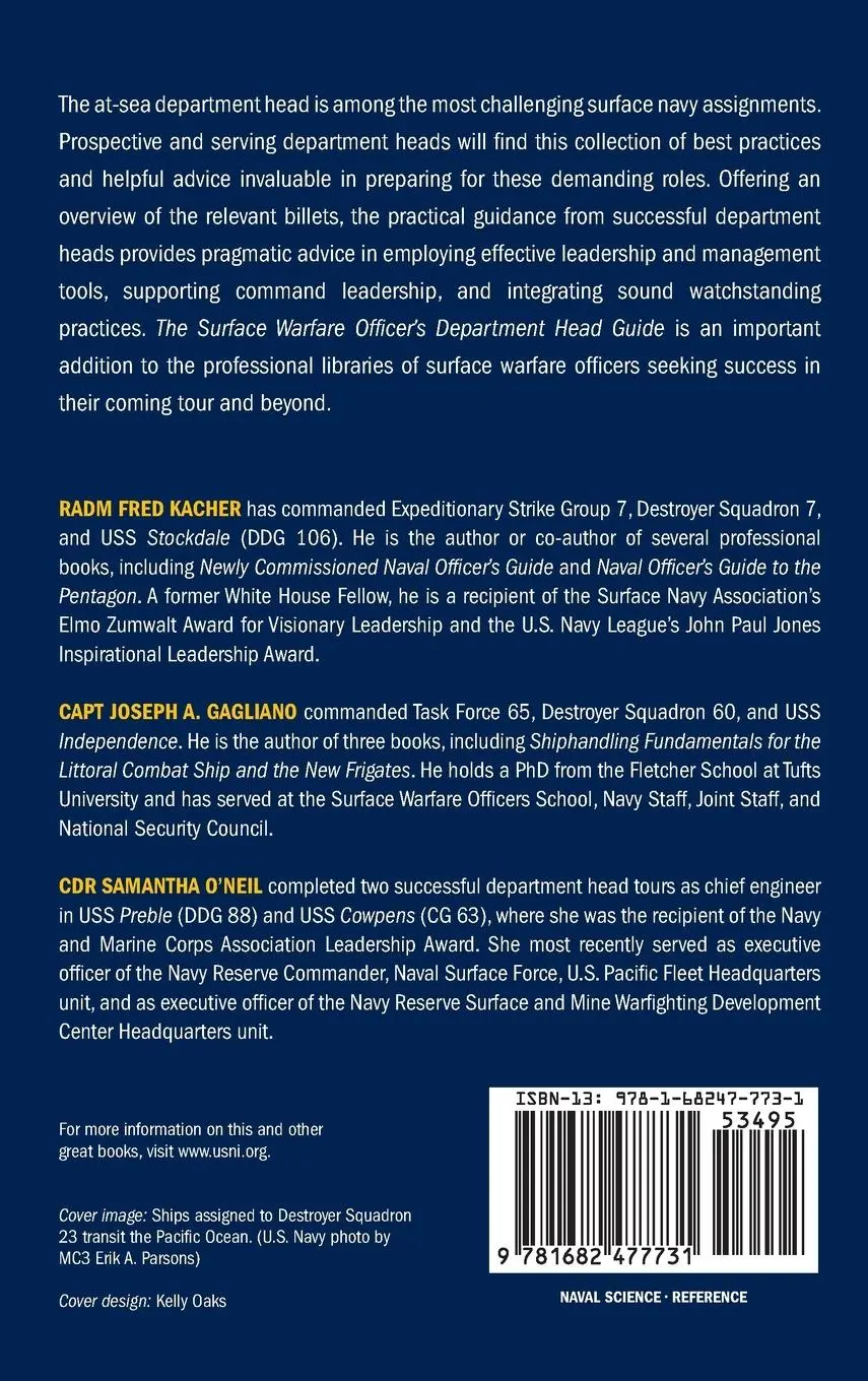 Rückseite: 9781682477731 | Surface Warfare Officer's Department Head Guide | Kacher (u. a.)