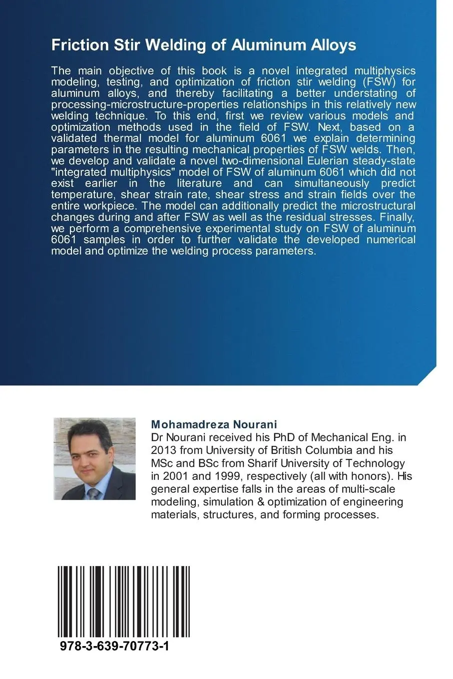Rückseite: 9783639707731 | Friction Stir Welding of Aluminum Alloys | Mohamadreza Nourani | Buch