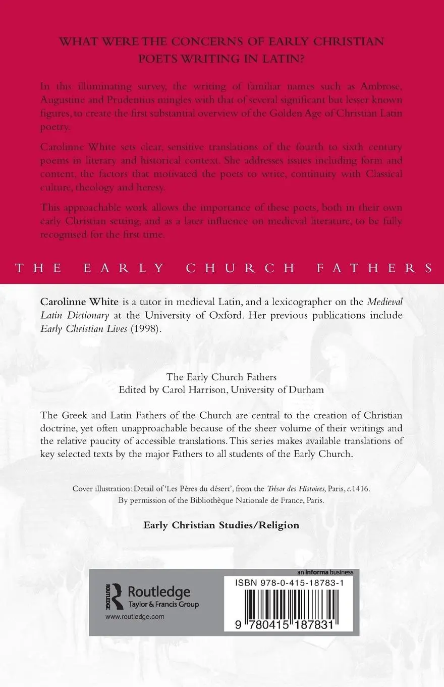 Rückseite: 9780415187831 | Early Christian Latin Poets | Carolinne White | Taschenbuch | Englisch