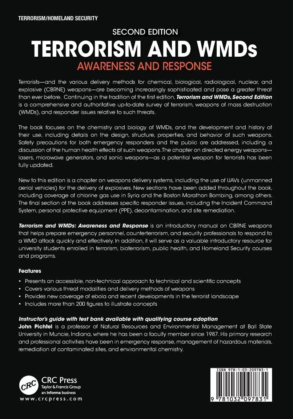 Rückseite: 9781032097831 | Terrorism and WMDs | Awareness and Response, Second Edition | Pichtel