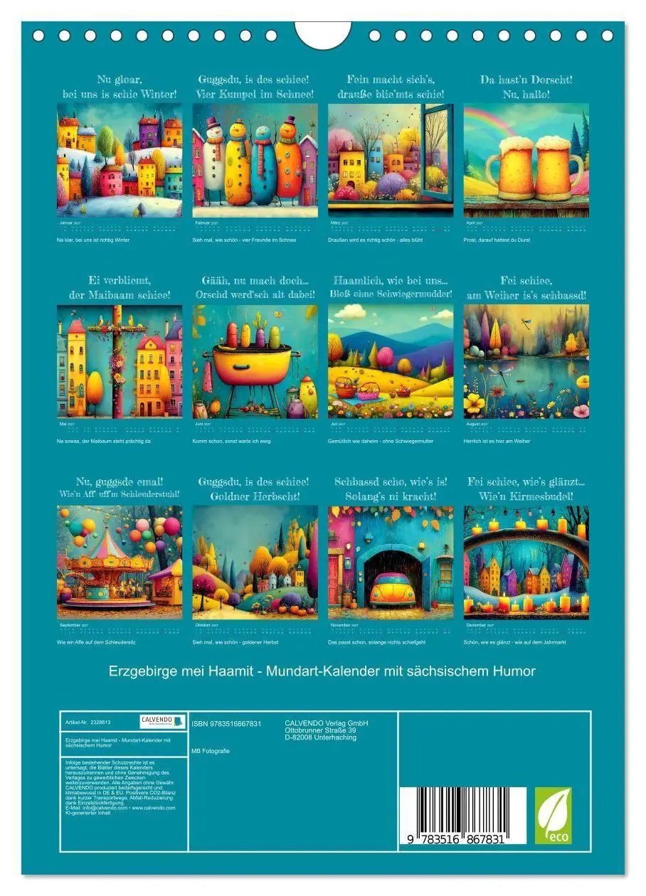 Bild: 9783516867831 | Erzgebirge mei Haamit - Mundart-Kalender mit sächsischem Humor...