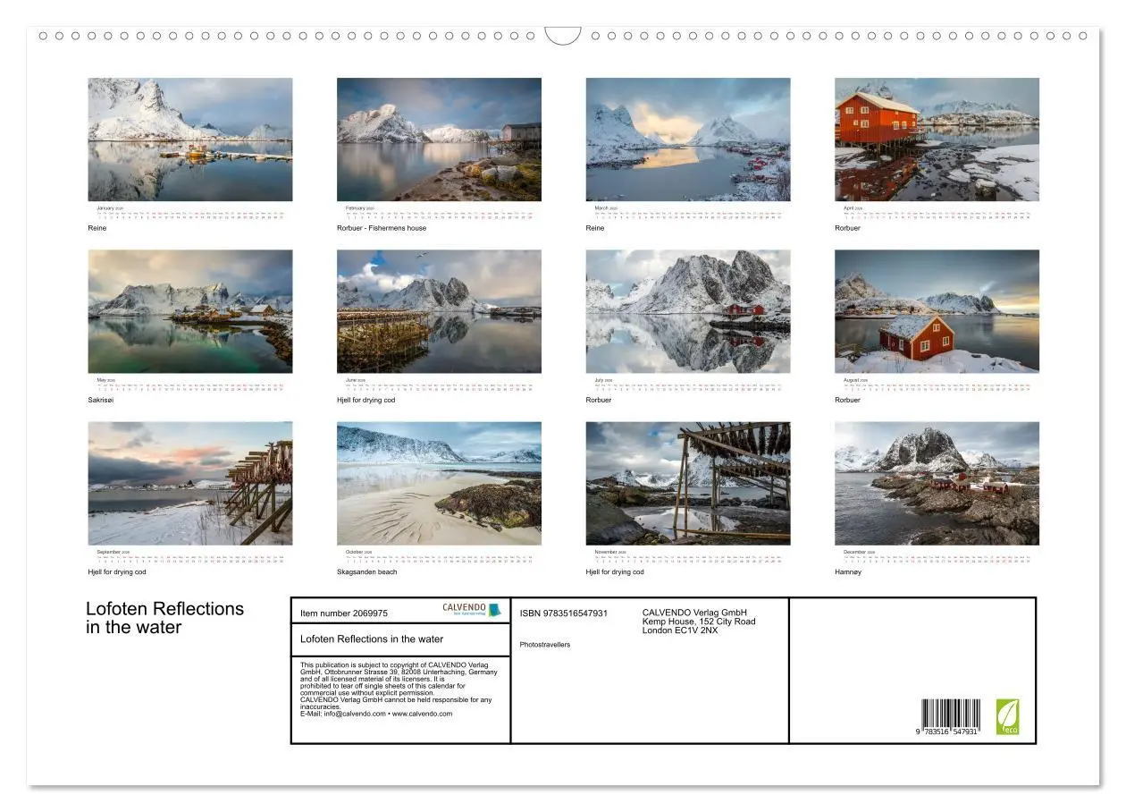 Bild: 9783516547931 | Lofoten Reflections in the water (Wall Calendar 2026 DIN A2...