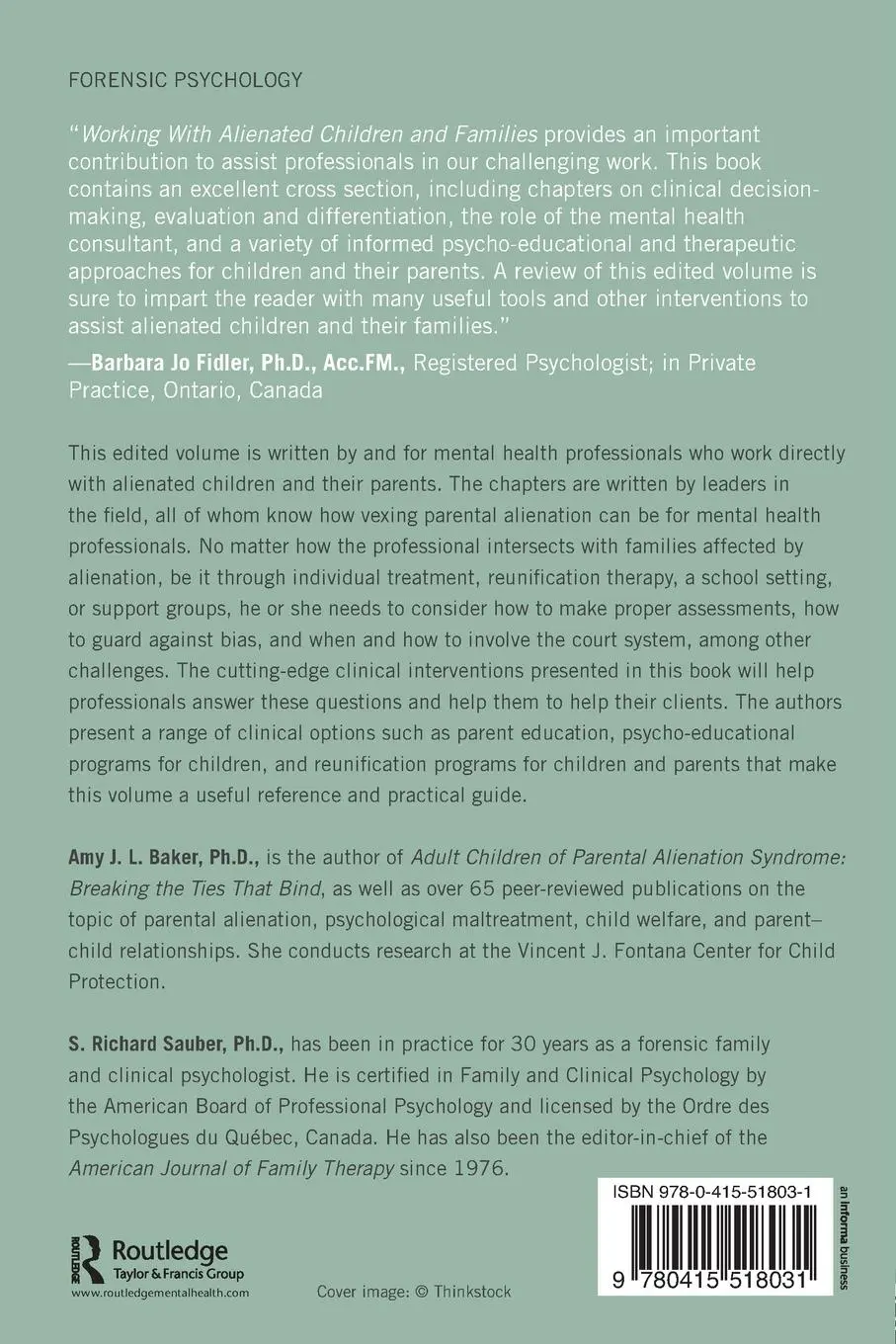 Rückseite: 9780415518031 | Working With Alienated Children and Families | A Clinical Guidebook