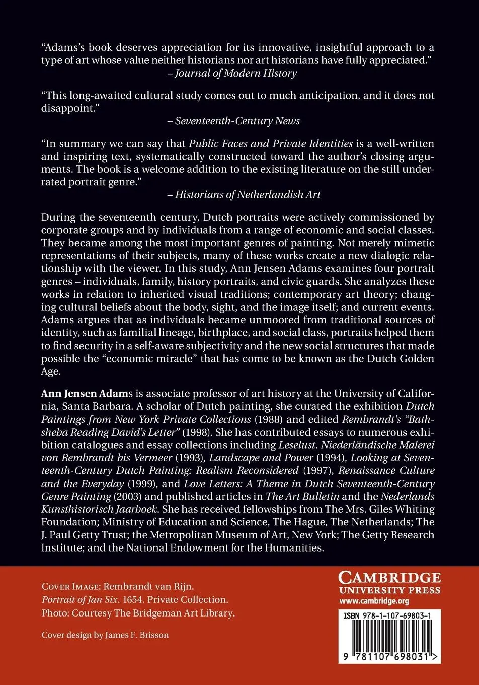 Rückseite: 9781107698031 | Public Faces and Private Identities in Seventeenth-Century Holland