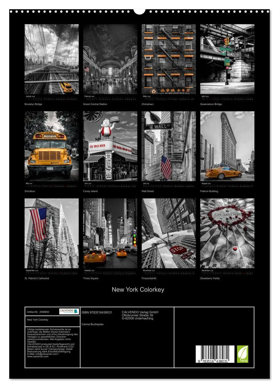 Bild: 9783516438031 | New York Colorkey (hochwertiger Premium Wandkalender 2026 DIN A2...