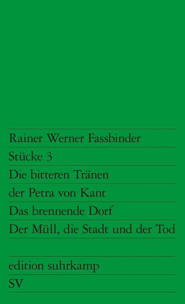 Cover: 9783518108031 | Stücke 3 | Rainer Werner Fassbinder | Taschenbuch | 128 S. | Deutsch
