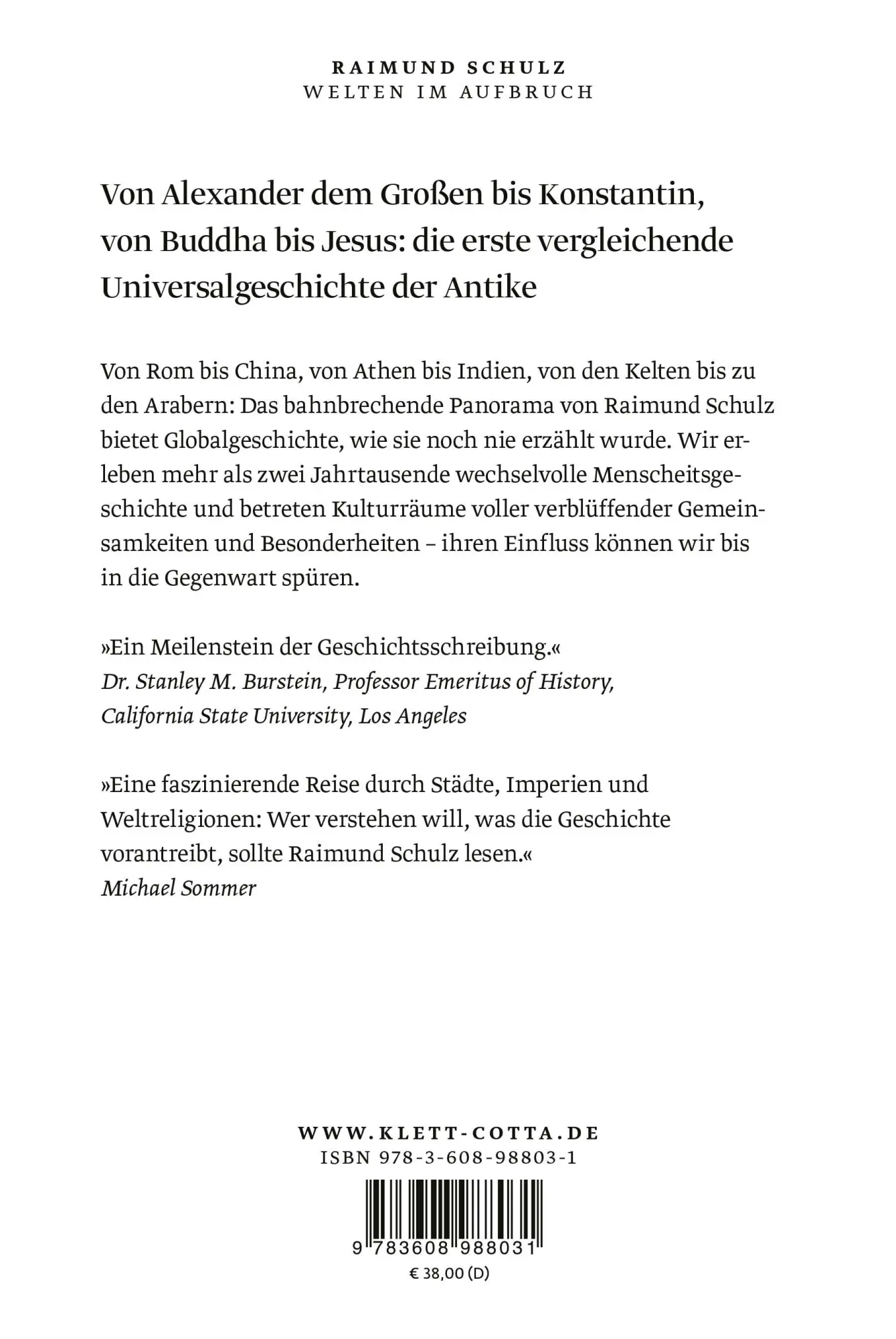 Rückseite: 9783608988031 | Welten im Aufbruch | Eine Globalgeschichte der Antike | Raimund Schulz