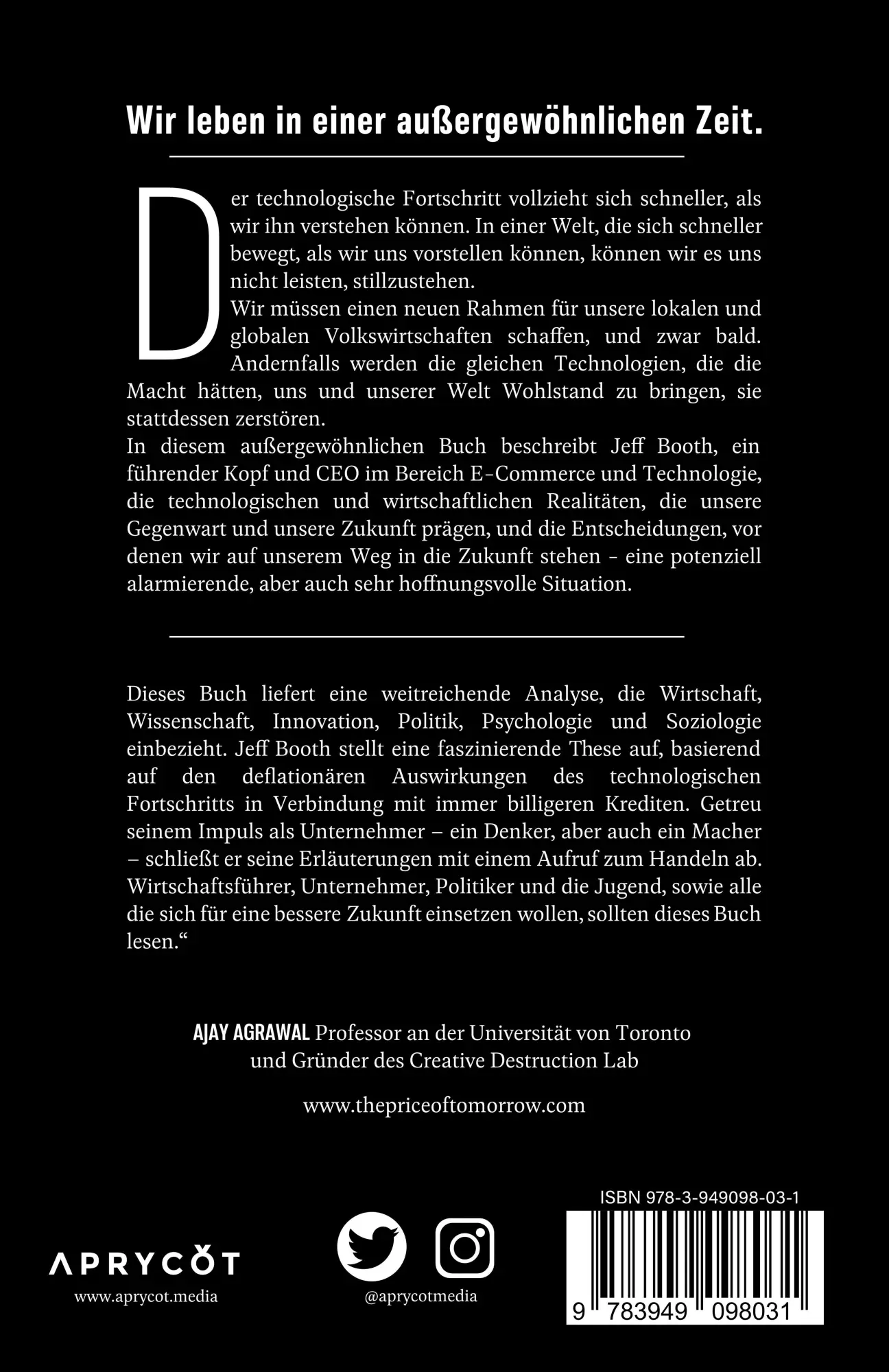 Rückseite: 9783949098031 | Der Preis der Zukunft | Jeff Booth | Taschenbuch | Deutsch | 2021