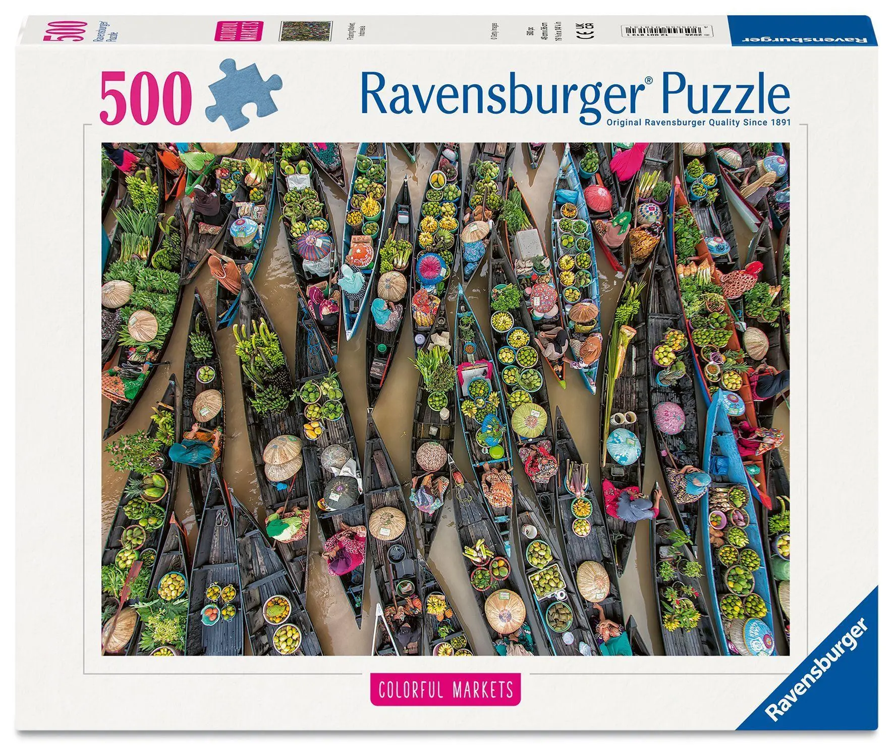 Cover: 4005555018131 | Erwachsenenpuzzle 500 Teile - Schwimmender Markt, Indonesien | Spiel