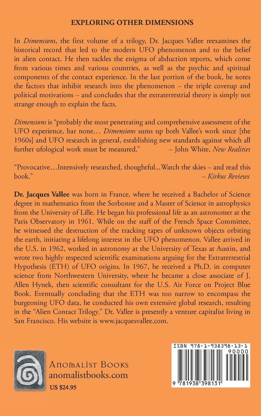 Rückseite: 9781938398131 | Dimensions | A Casebook of Alien Contact | Jacques Vallee | Buch