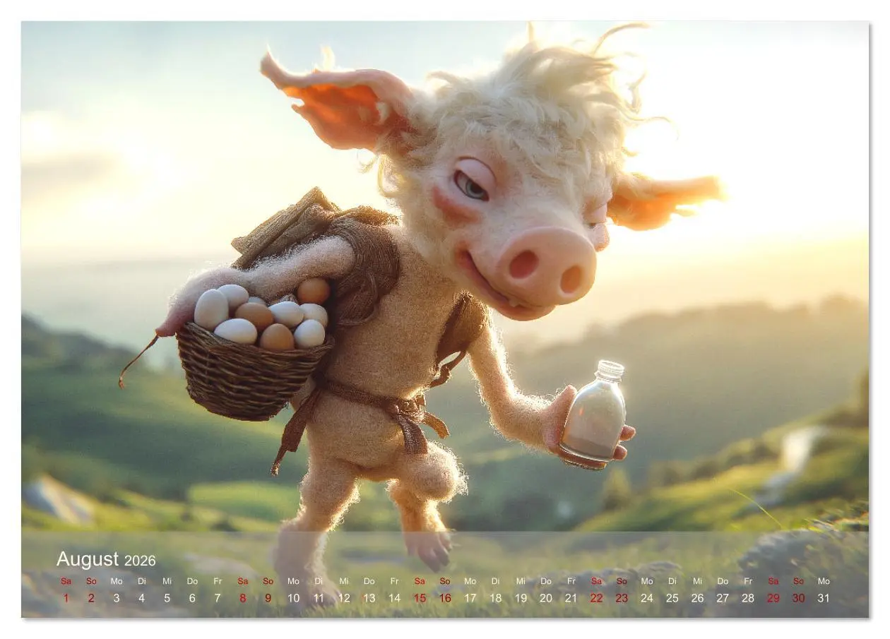 Bild: 9783457338131 | Eierlegende Wollmilchsau - der lustige Kalender mit Fabelwesen...